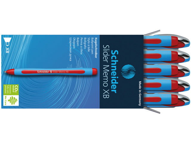 Balpen Schneider Slider Memo XB 1,4mm kogelbreedte rood