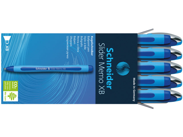 Balpen Schneider Slider Memo XB 1,4mm kogelbreedte blauw