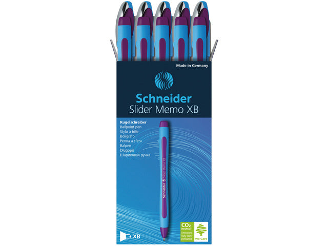 Balpen Schneider Memo XB 1,4 mm kogelbreedte violett doos 10 Stück