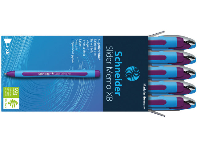 Balpen Schneider Slider Memo XB 1,4mm kogelbreedte violet