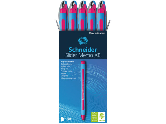 Balpen Schneider Memo XB 1,4 mm kogelbreedte Rose Doos 10 Stück