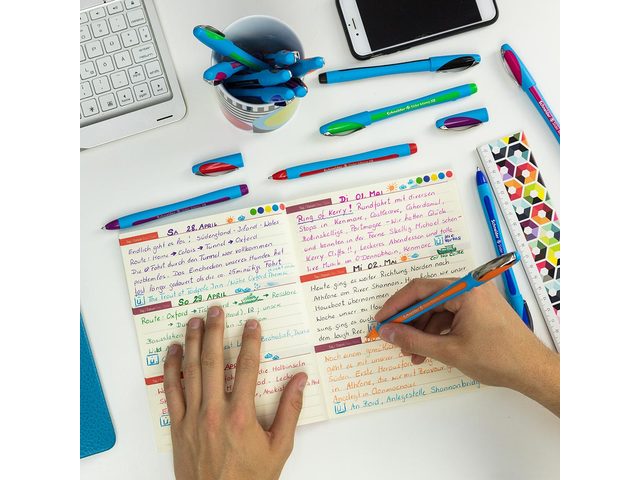 Balpen Schneider Slider Memo XB 1,4mm kogelbreedte, etui a 3 stuks