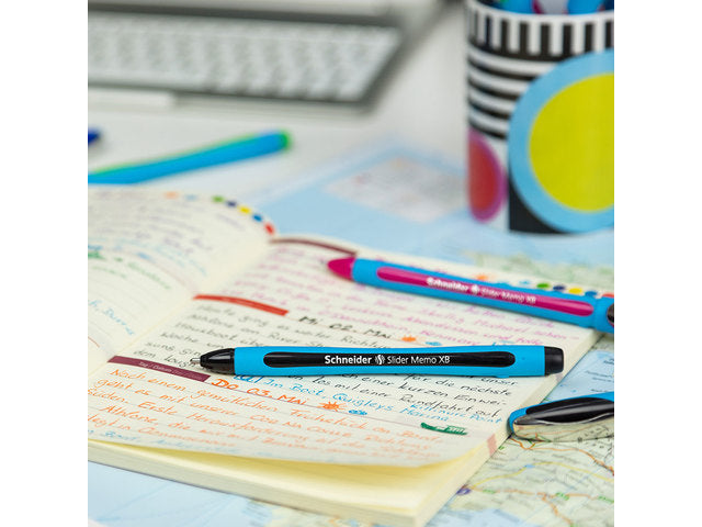 Balpen Schneider Slider Memo XB 1,4mm kogelbreedte, etui a 3 stuks