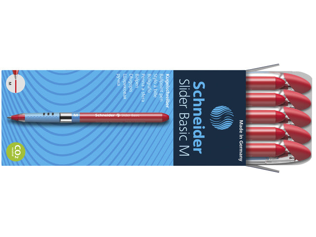 Balpen Schneider Slider Basic M 0,5mm rood