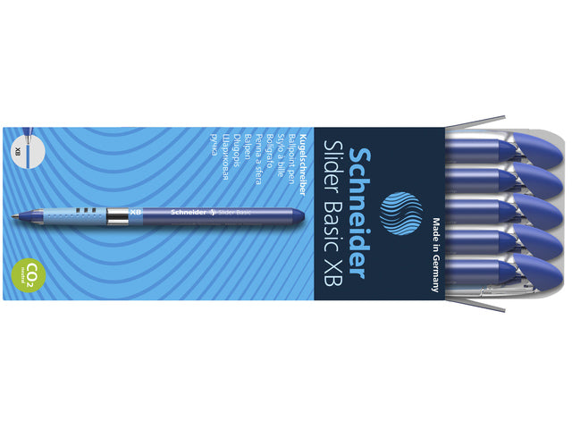 Balpen Schneider Slider Basic XB 1,4mm kogelbreedte blauw