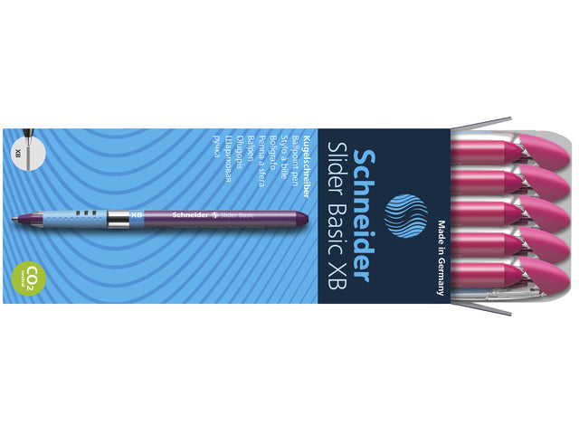 Balpen Schneider Slider Basic XB 1,4mm kogelbreedte rosa