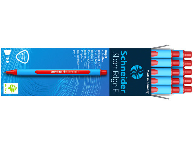 Balpen Schneider Slider Edge F 0,7mm rood