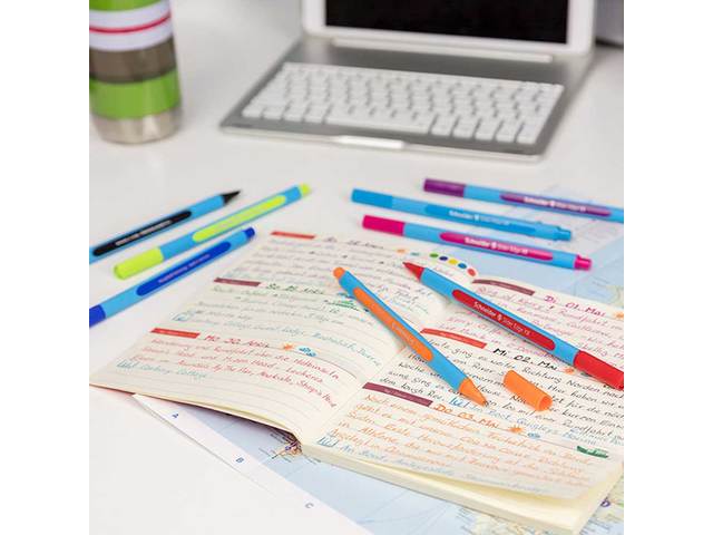 Balpen Schneider Slider Edge kartonetui a 4 stuks basic kleuren