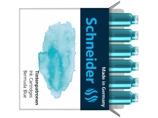 Inktpatronen Schneider pastel Bermuda Blauw doos 6st.