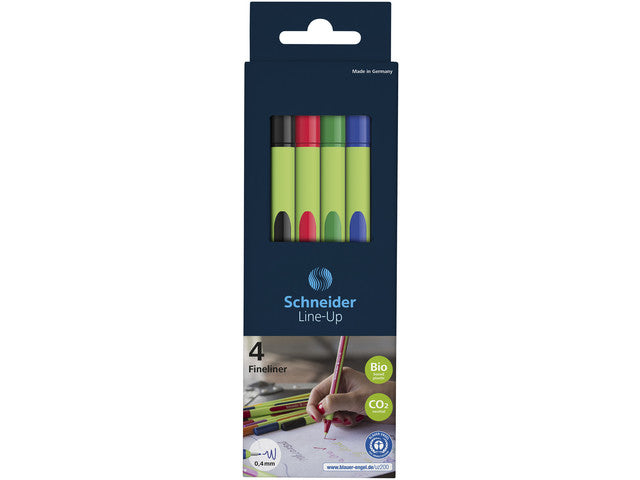 Fineliner Schneider Line-Up 0,4mm assorti 4 stuks