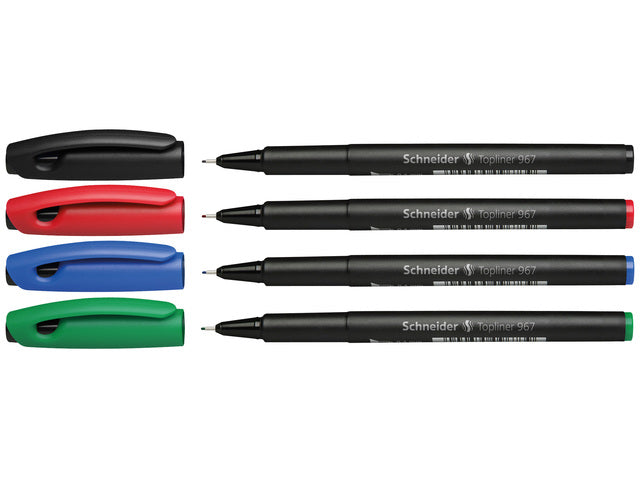 Fineliner Schneider Topliner 967 0,4mm Etui mit 4 Stück sortiert