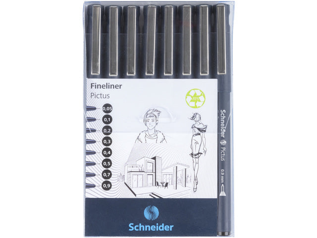 Fineliner Schneider Pictus Etui 8 stuks