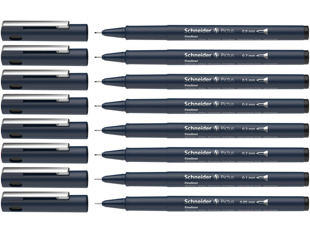Fineliner Schneider Pictus Etui 8 stuks