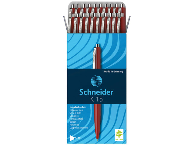 Balpen Schneider K15 rot doos 20 Stück