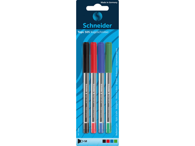 Balpen Schneider Tops 505 M Blister mit 4 Stück sortiert