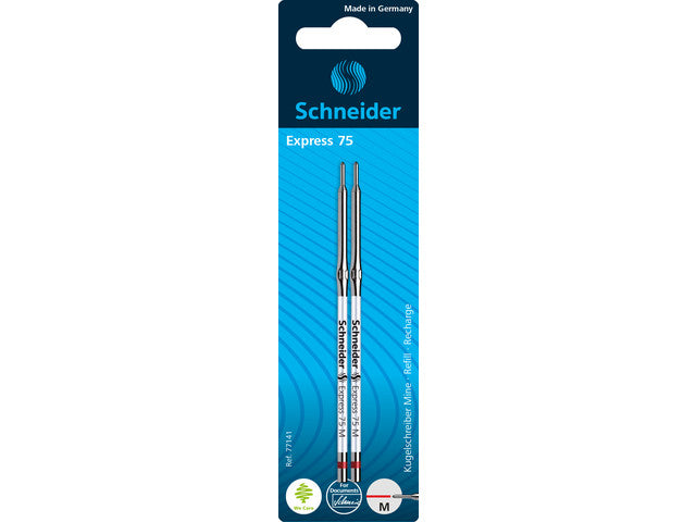 Balpenvulling Schneider Express 75 M 2 stuks op blister rood