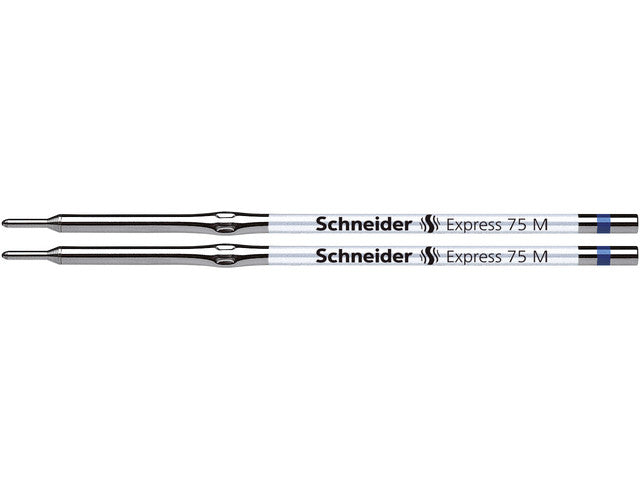 Balpenvulling Schneider Express 75 M 2 stuks op blister blauw