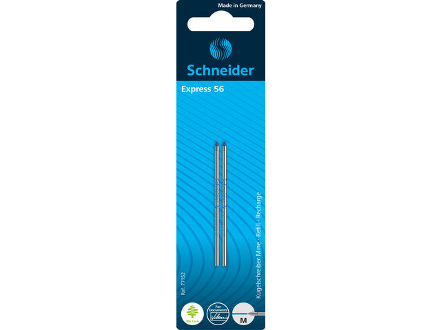 Balpenvulling Schneider Express 56 M 2 stuks op blister blauw