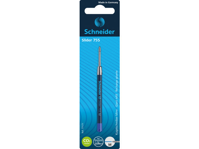 Balpenvulling Schneider Slider 755 M blauw blister