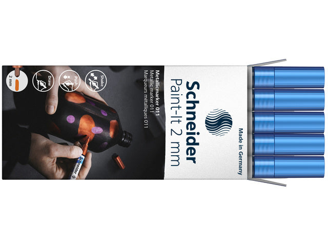 Metallic marker Schneider Paint-it 011 2mm blauw metallic