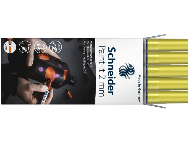 Metallic marker Schneider Paint-it 011 2mm geel metallic