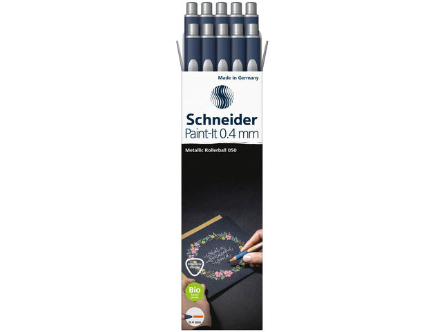 Metallic rollerball Schneider Paint-it 050 0.4mm zilver metallic