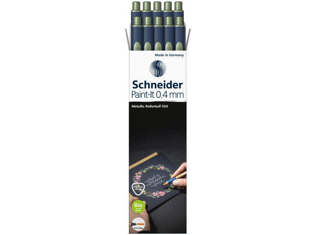 Metallic rollerball Schneider Paint-it 050 0.4mm vintage groen metallic
