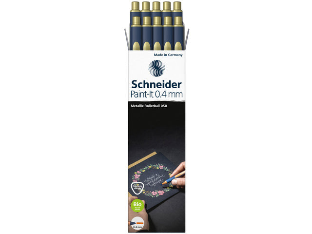Metallic rollerball Schneider Paint-it 050 0.4mm goud metallic