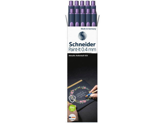 Metallic rollerball Schneider Paint-it 050 0.4mm frosted paars metallic