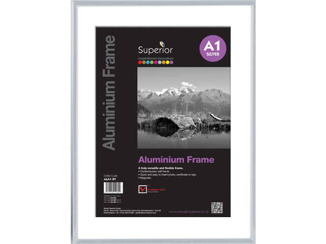 Fotolijst Seco A1 zilverkleurig Geborsteld aluminium. 11 mm