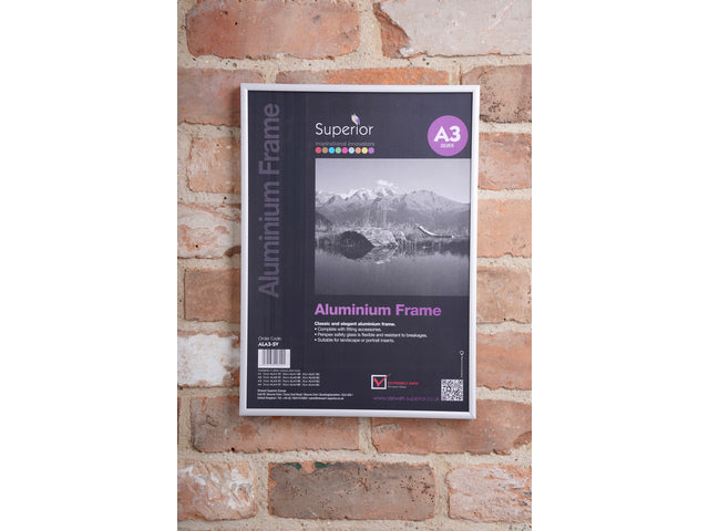 Fotolijst Seco A3 zilverkleur Geborsteld aluminium. 11 mm