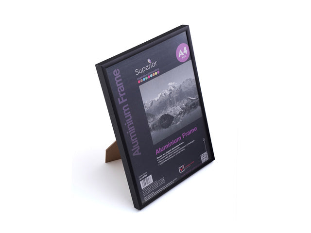 Fotolijst Seco A4 zwartkleurig Geborsteld aluminium. 11 mm