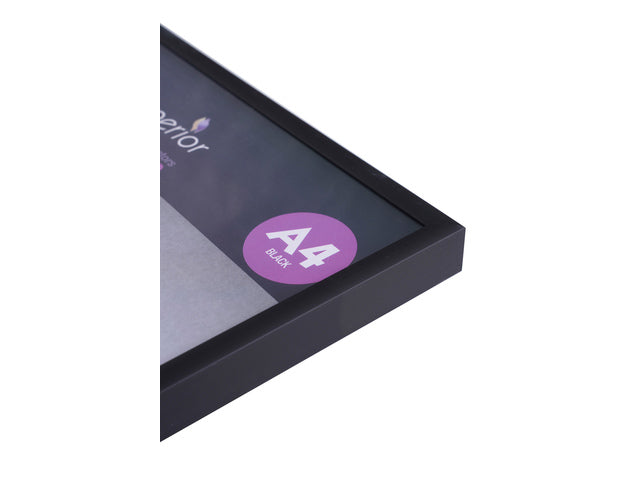 Fotolijst Seco A4 zwartkleurig Geborsteld aluminium. 11mm