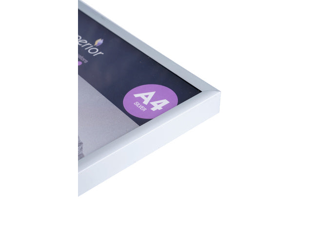 Fotolijst Seco A4 zilverkleur Geborsteld aluminium. 11mm