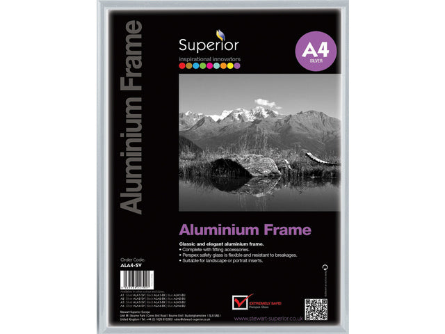 Fotolijst Seco A4 zilverkleur Geborsteld aluminium. 11 mm