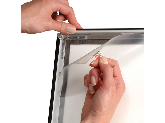 Kliklijst Seco A4 zwart 25mm Aluminium frame, anti-glans PVC voorkant