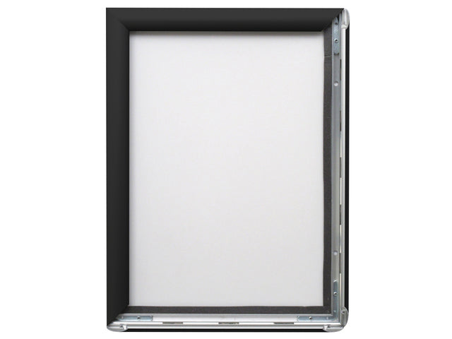 Kliklijst Seco A4 zwart 25mm Aluminium frame, anti-glans PVC voorkant