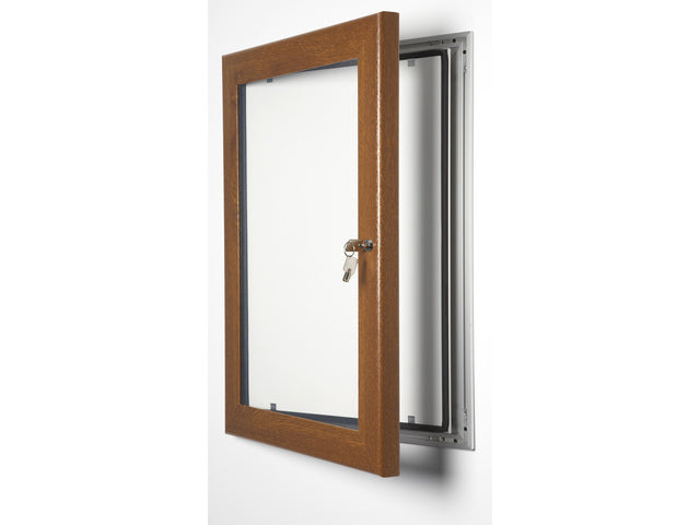 Posterlijst Seco A3 Perspex donker hout afsluitbaar