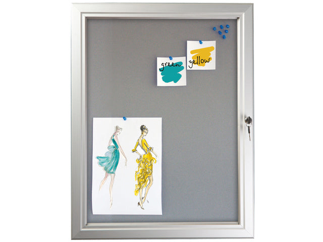 Memobord Seco A3 Perspex zilver/grijs afsluitbaar