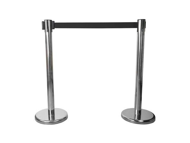 Afzetpaal Seco chroom met koord. Setbusje 2