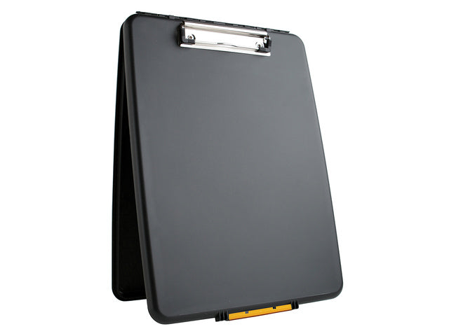 Klembord Seco A4 zwart met opbergvak. Slank