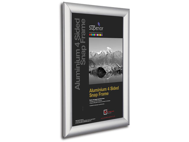 Kliklijst Seco A4 25mm aluminium frame, antiglans PVC voorkant