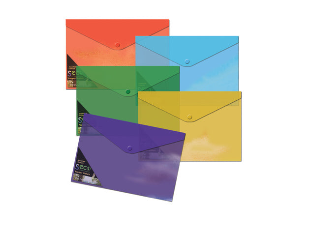 Envelopkaart Seco A4+ 5 st assorti 100% biologisch afbreekbaar, Transparant 180 micron .