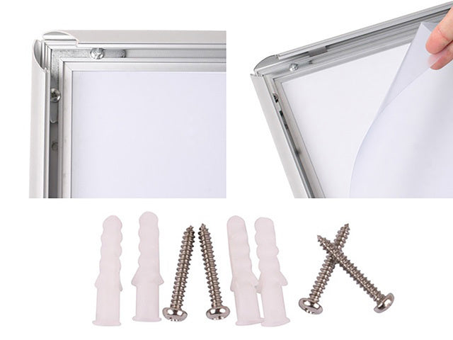 Kliklijst Seco A1 wit 25mm Aluminium frame, anti-glans PVC voorkant