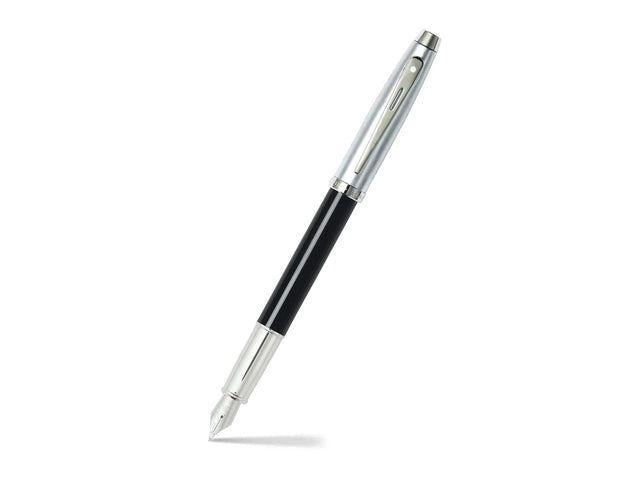 Vulpen SHEAFFER 100 E9313 F Glossy black barrelbrushed chrome, chrome plated