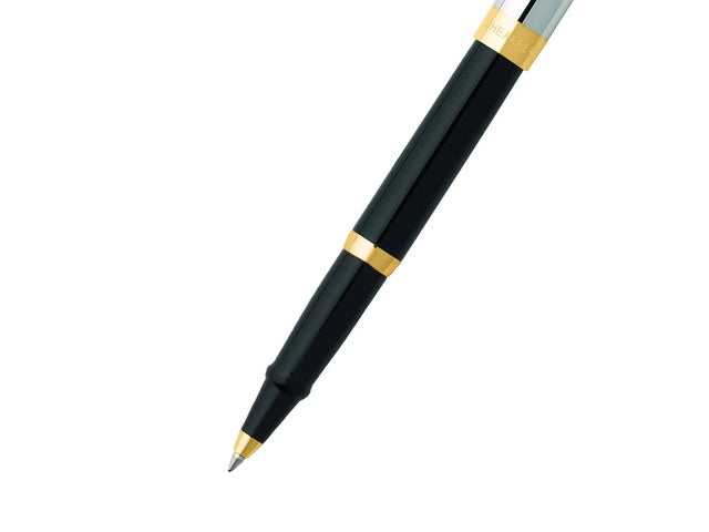 Rollerball SHEAFFER Sagaris Glanzende zwarte chromen dop met gouden afwerking