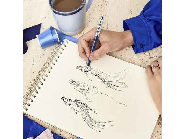 Kugelschreiber SHEAFFER SENTINEL 321 Blau gebürstetes Chrom verchromt