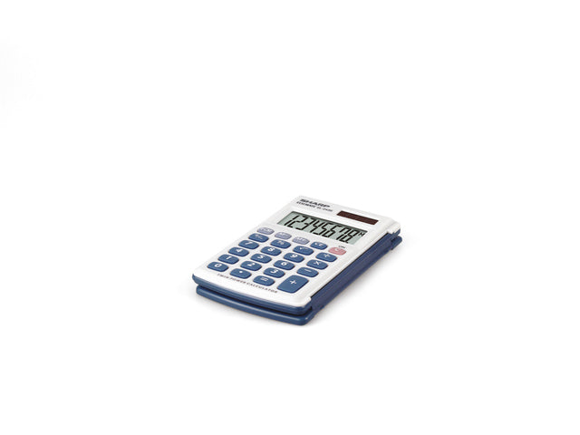 Calculator Sharp EL243S grijs-blauw hand 8 digit