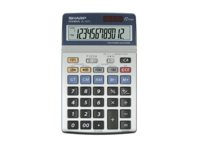 Calculator Sharp EL337C zilver desk 12 digit