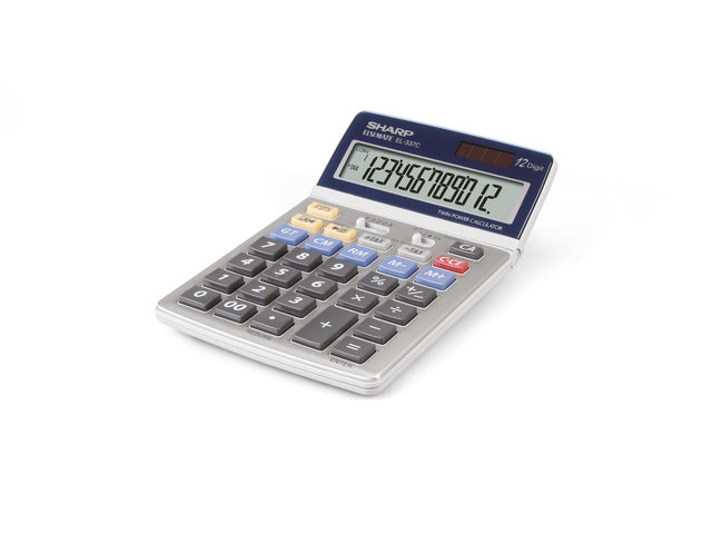 Calculator Sharp EL337C zilver desk 12 digit